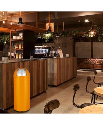 17 Gal / 65L Push Lid Trash Can Commercial Grade Heavy Duty Tall Commercial Trash Can Brushed Stainless Steel