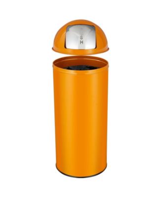 17 Gal / 65L Push Lid Trash Can Commercial Grade Heavy Duty Tall Commercial Trash Can Brushed Stainless Steel