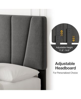 King Size Bed Frame with Adjustable Headboard and 4 Storage Drawers