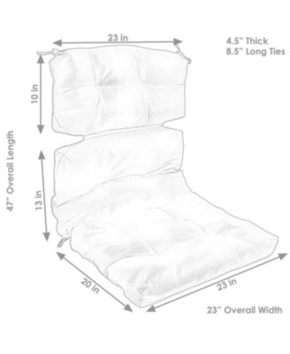 Indoor/Outdoor Olefin Polyester Tufted High Back Patio Dining Chair Cushion - 23" x 47"