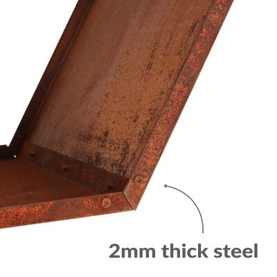 Indoor/Outdoor Heavy-Duty Steel Hexagon Honeycomb Fire Pit or Fireplace Firewood Log Rack Holder - 30" - Oxidized Rust Finish