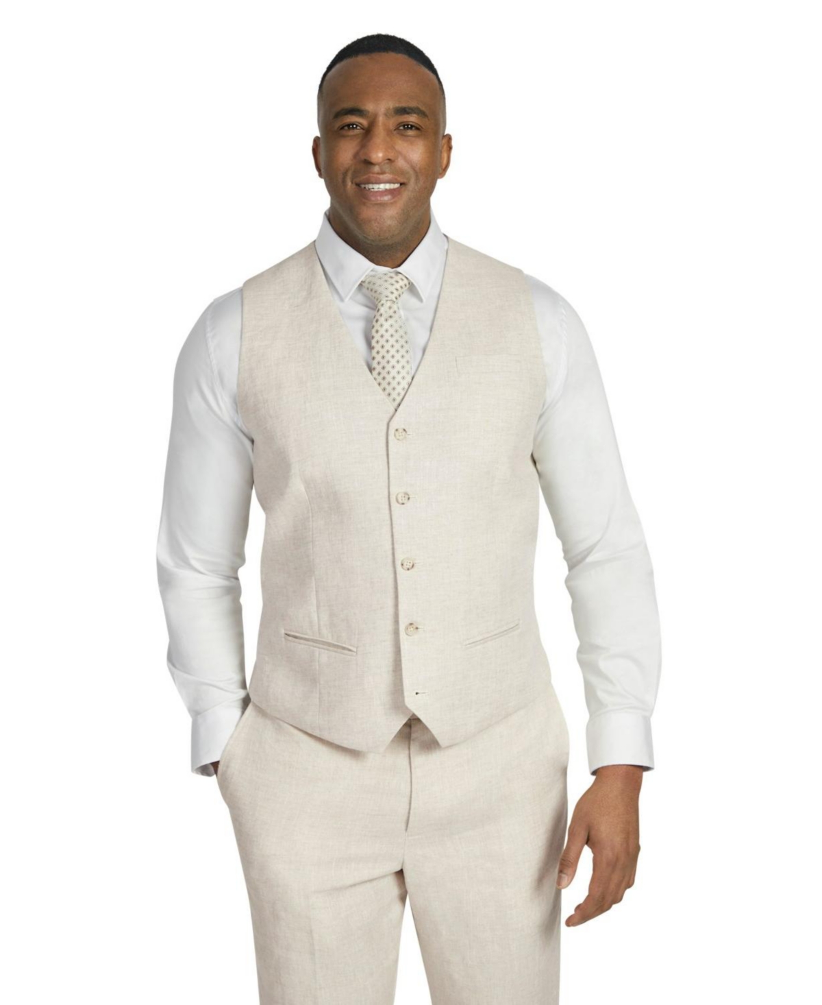 Men's Jude Linen Waistcoat - Natural