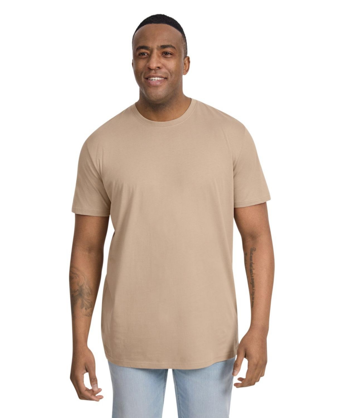 Men's Essential Longline Scoop Tee - Sage