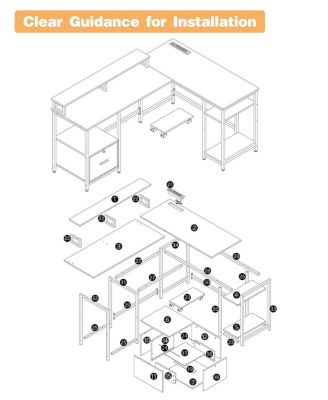 L Shaped Computer Desk with Power Outlet