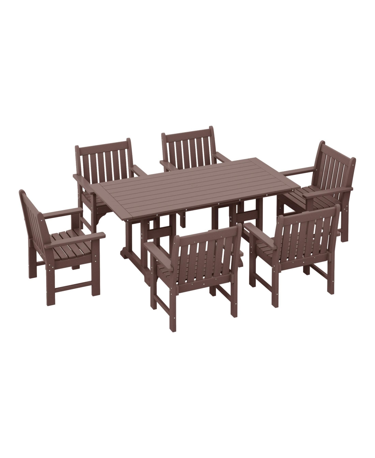 WestinTrends 7-Piece Hdpe Outdoor Dining Patio Table and Chairs Set