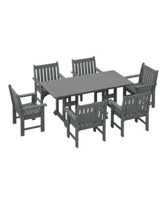 7-Piece HDPE Outdoor Dining Patio Table and Chairs Set