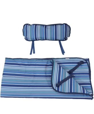 Outdoor Weather-Resistant Polyester Quilted Hammock Cushion Pad and Hammock Pillow with Ties
