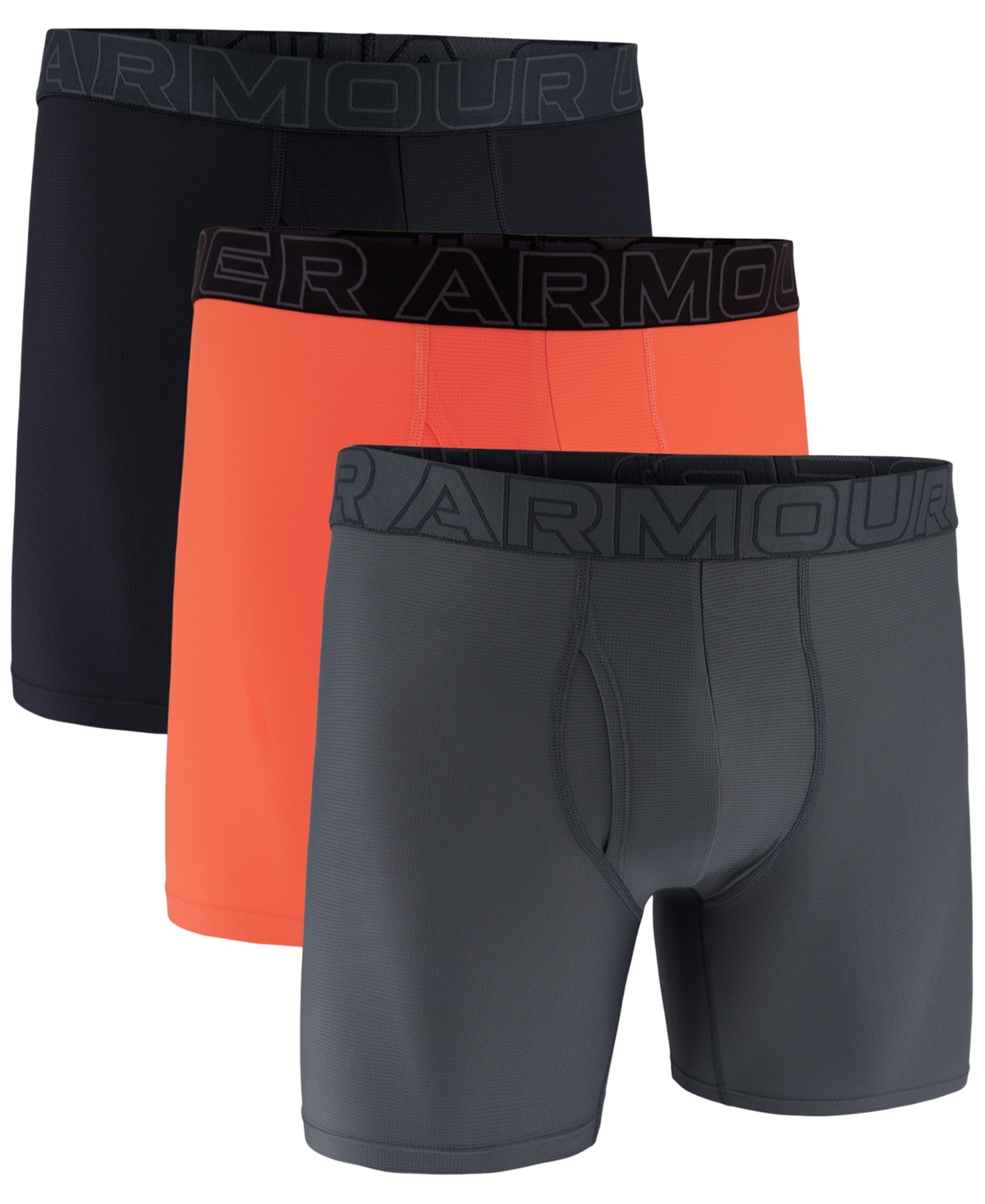 Men's Performance Tech Mesh Solid 6" Boxer Briefs - 3-pack - Fire