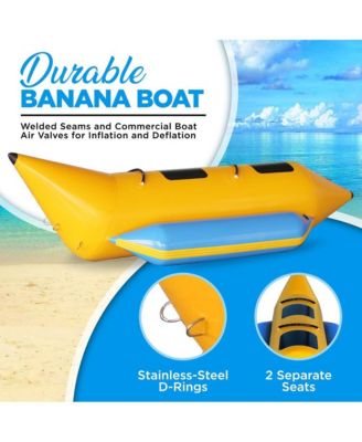 2-Person Inflatable Banana Boat, With Foot Pump & Repair Kit