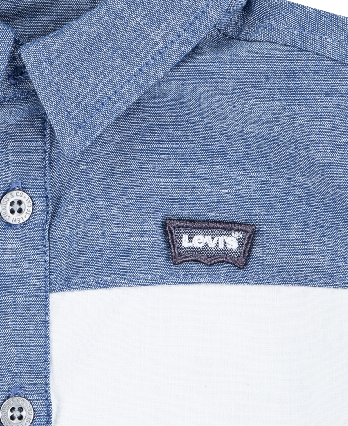 Shop Levi's Little Boys 2-piece Denim Shirt And Jogger Pants In Blue Chambray