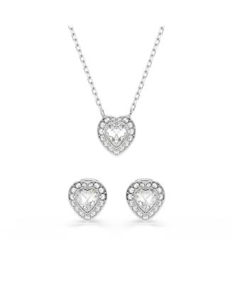 Ariana Grande x Swarovski&reg; Rhodium Plated Heart Mixed Cuts Set