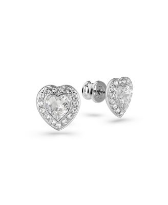 Ariana Grande x Swarovski&reg; Rhodium Plated Heart Mixed Cuts Stud Earrings
