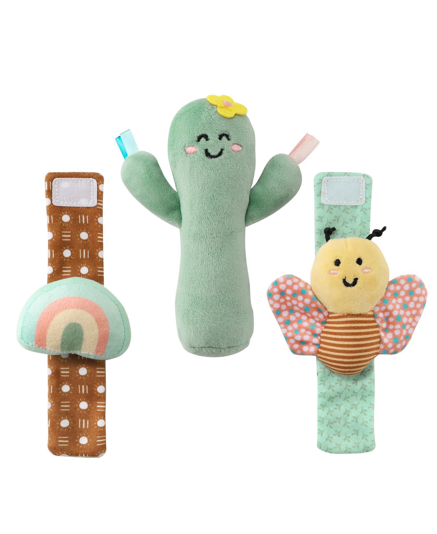 Boho Baby Rattle Socks and Wrist Rattle Set, 5 Piece