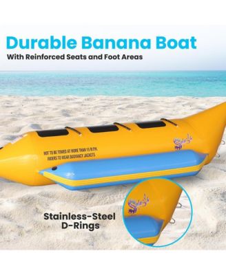 3-Person Inflatable Banana Boat, With Foot Pump & Repair Kit