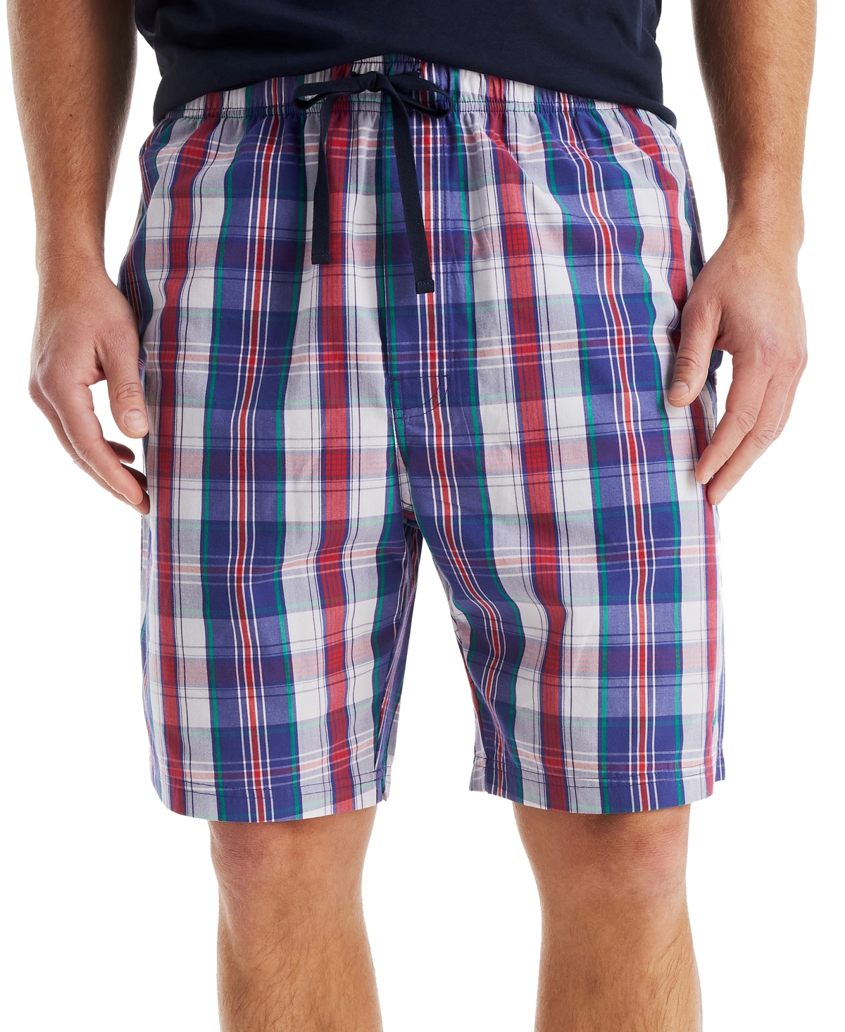 Men's Plaid Poplin 8" Sleep Shorts - Purple Blue
