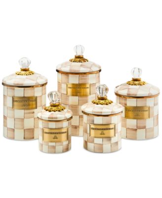 Mocha Check Small Canister