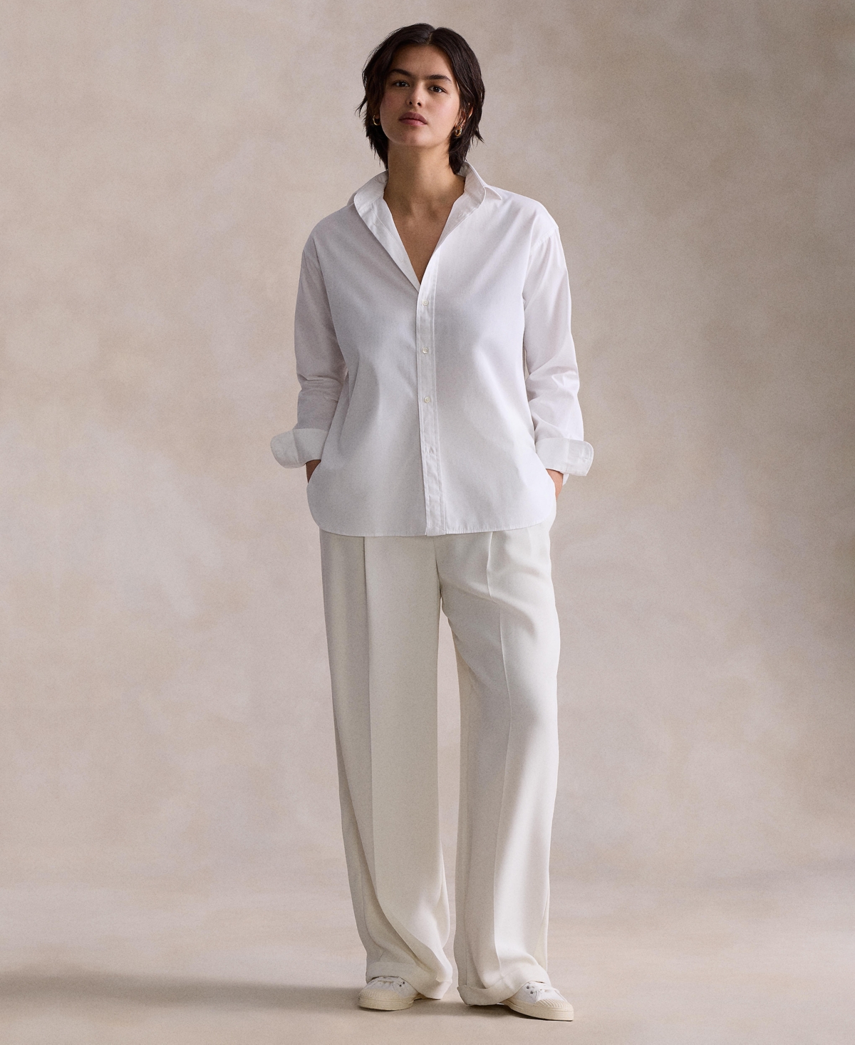 Polo Ralph Lauren Women's Relaxed-fit Cotton Shirt In White