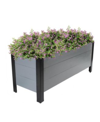 Acacia Wood Raised Garden Bed with Removable Planter Bag - 14.75" H