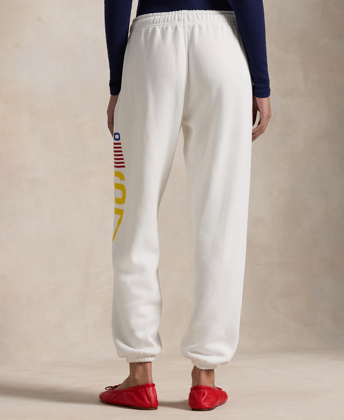 Polo Ralph Lauren Flag Logo Fleece Sweatpant In White