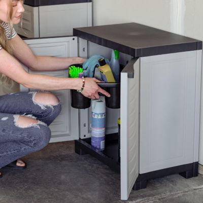 Versatile Plastic Storage Cabinet with Adjustable Shelf