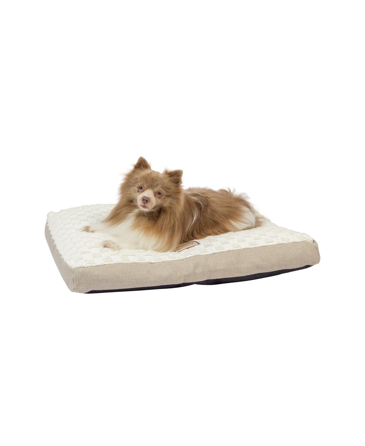 Textured Dog Mat Cozy Large Pet Bed Mattress M12HMB/Mb-l With Carry Handle - Beige/white