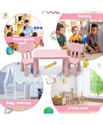 Kids 3 Pieces Multi Activity Play Dining Study Table and Chair Set