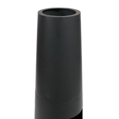 Outdoor Backyard Heavy-Duty Steel Modern Wood-Burning Fire Pit Chiminea with Built-In Log Storage - 49" - Black