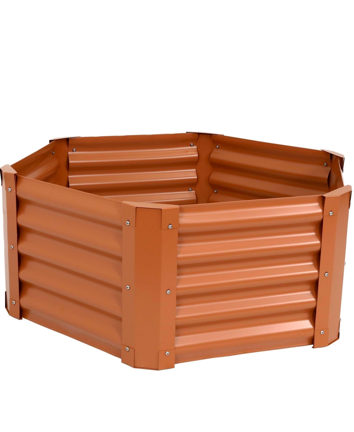 Raised Powder-Coated Steel Hexagon Planter Garden Bed Kit for Plants, Flowers, Vegetables and Herbs - 41&#x22; W x 16&#x22; Deep - Green