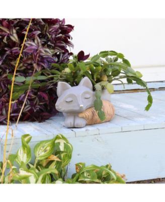 Finley the Fox Planter Statue - Indoor/Indoor Decorative Figurine - 12"