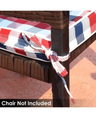 Square Indoor/Outdoor Seat Cushions with Ties - 17" Square x 2" Thick - Americano - 2-Pack