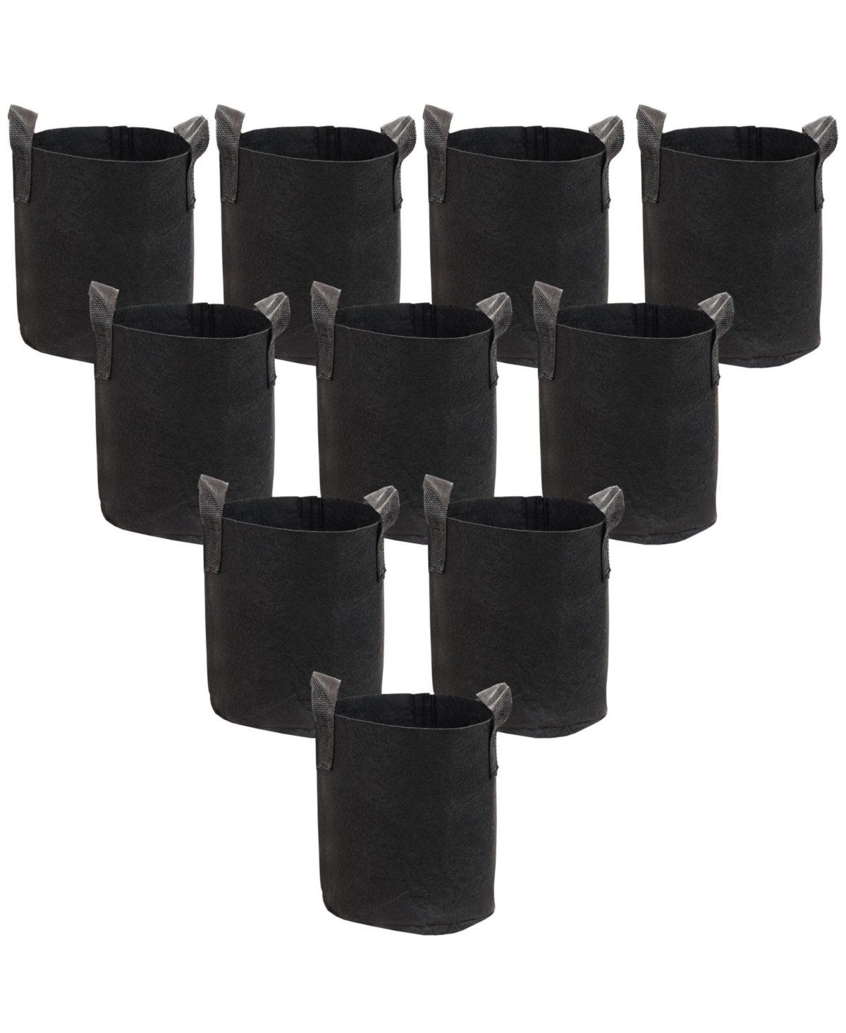 10-Pack of 2-Gallon Garden Grow Bags for Vegetables - Black 300 Gsm Non-Woven Polypropylene Felt Fabric Flower Pots and Planters with Handles - Garden