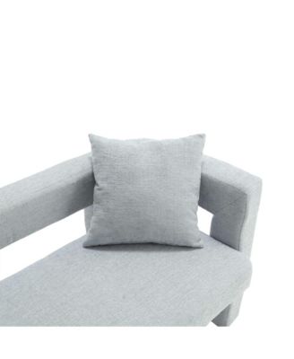 Modern Chenille Loveseat Bench, Upholstered 2-Seater Sofa with Pillows, Small Accent Couch for Bedroom or Living Room-The Pop Home