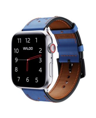 Waloo Breathable Leather Band For Apple Watch - Blue