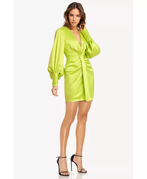 women's the vera ruched balloon sleeve cocktail dress
