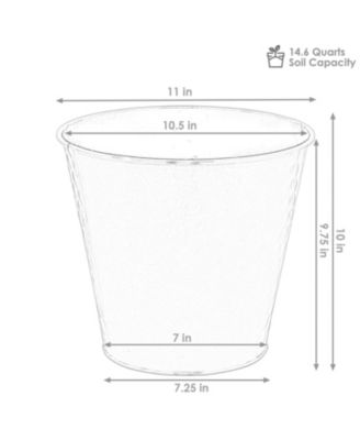 Indoor/Outdoor Organizational and Decorative Galvanized Steel Bucket or Planter with Imprinted Hexagon Pattern - 4pk