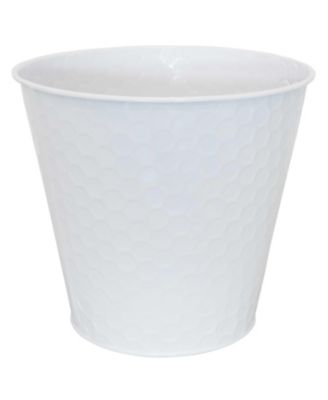 Indoor/Outdoor Organizational and Decorative Galvanized Steel Bucket or Planter with Imprinted Hexagon Pattern - 4pk