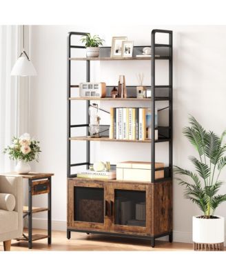Industrial Bookshelf with Storage