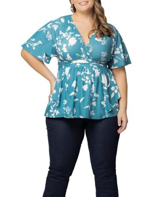Plus Size Encore Short Sleeve Printed Top