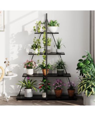 Bookcase, 4-Tier Ladder Bookshelf, A-Shaped Ladder Shelf Display