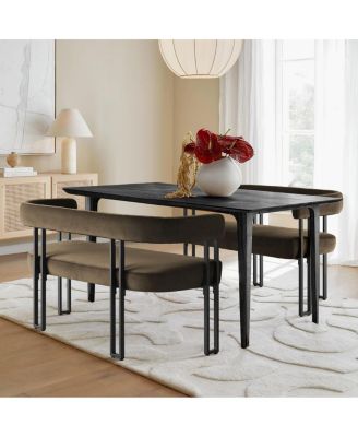 Velvet Upholstered 2-Seater Bench, Modern Loveseat Sofa for Living Room, Bedroom, or Entryway