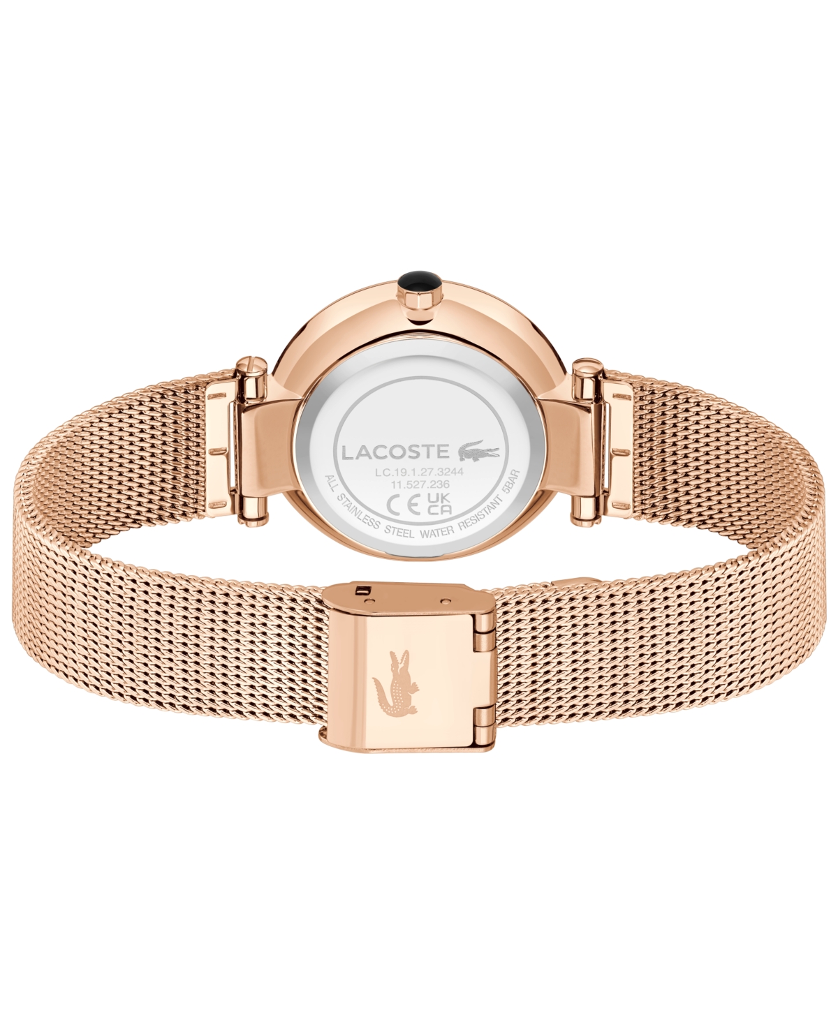 LACOSTE WOMEN'S ORBA CARNATION GOLD STAINLESS STEEL MESH BRACELET WATCH, 30MM 
