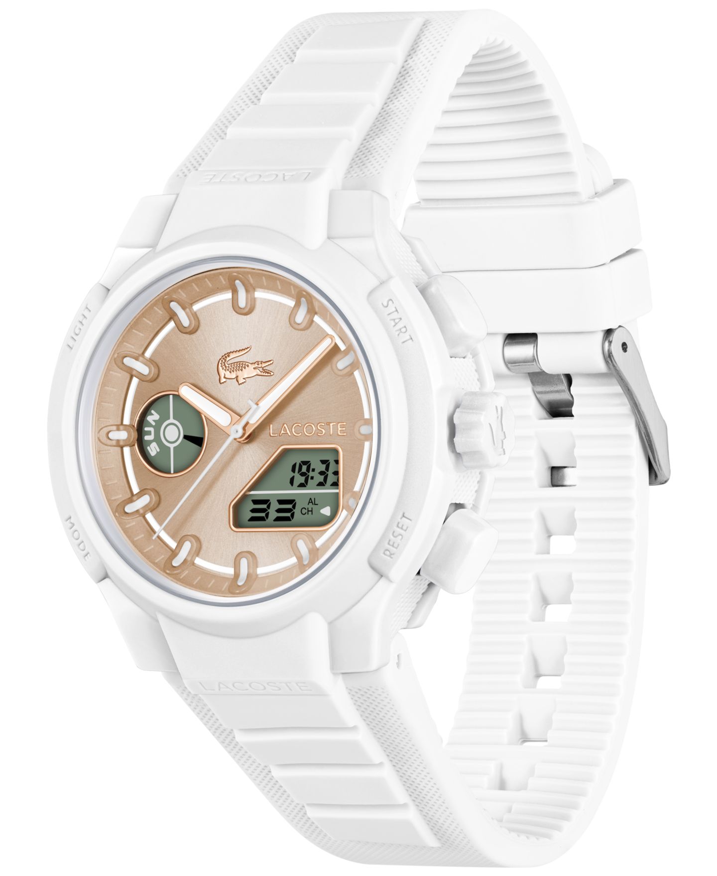 Женские часы Lacoste LC33 White Silicone Strap Watch, 40mm — фото 2