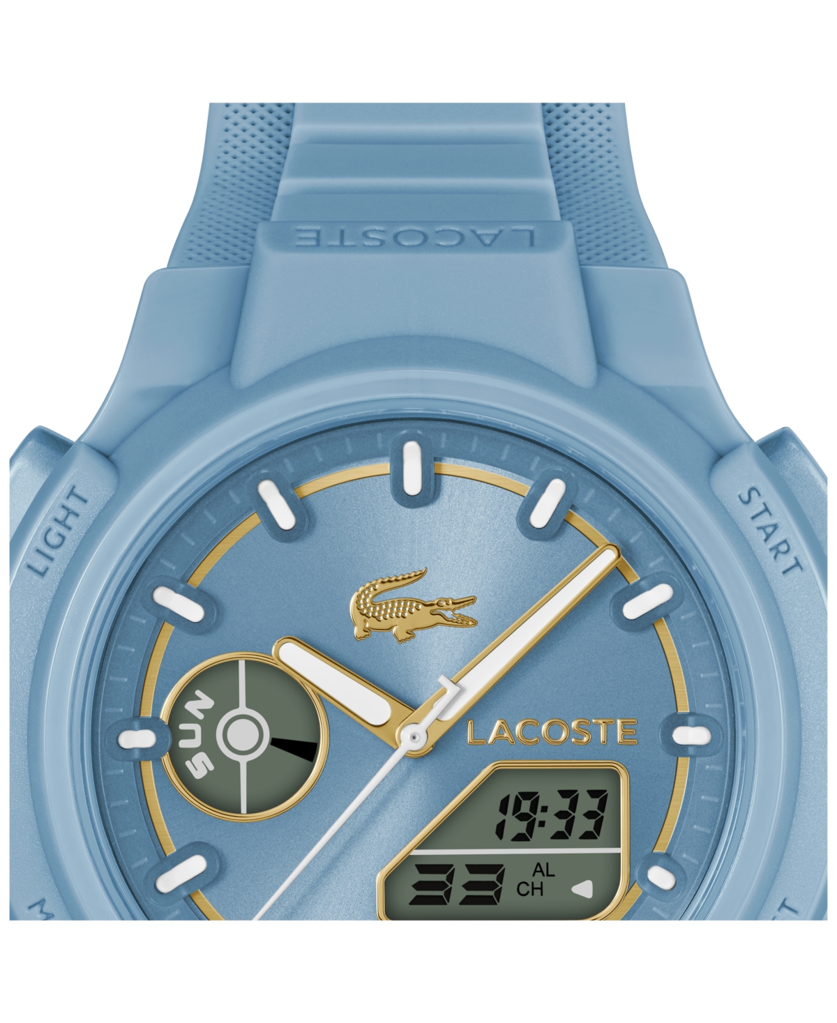 Lacoste Women's Lc33 Light Blue Silicone Strap Watch, 40mm In Blue