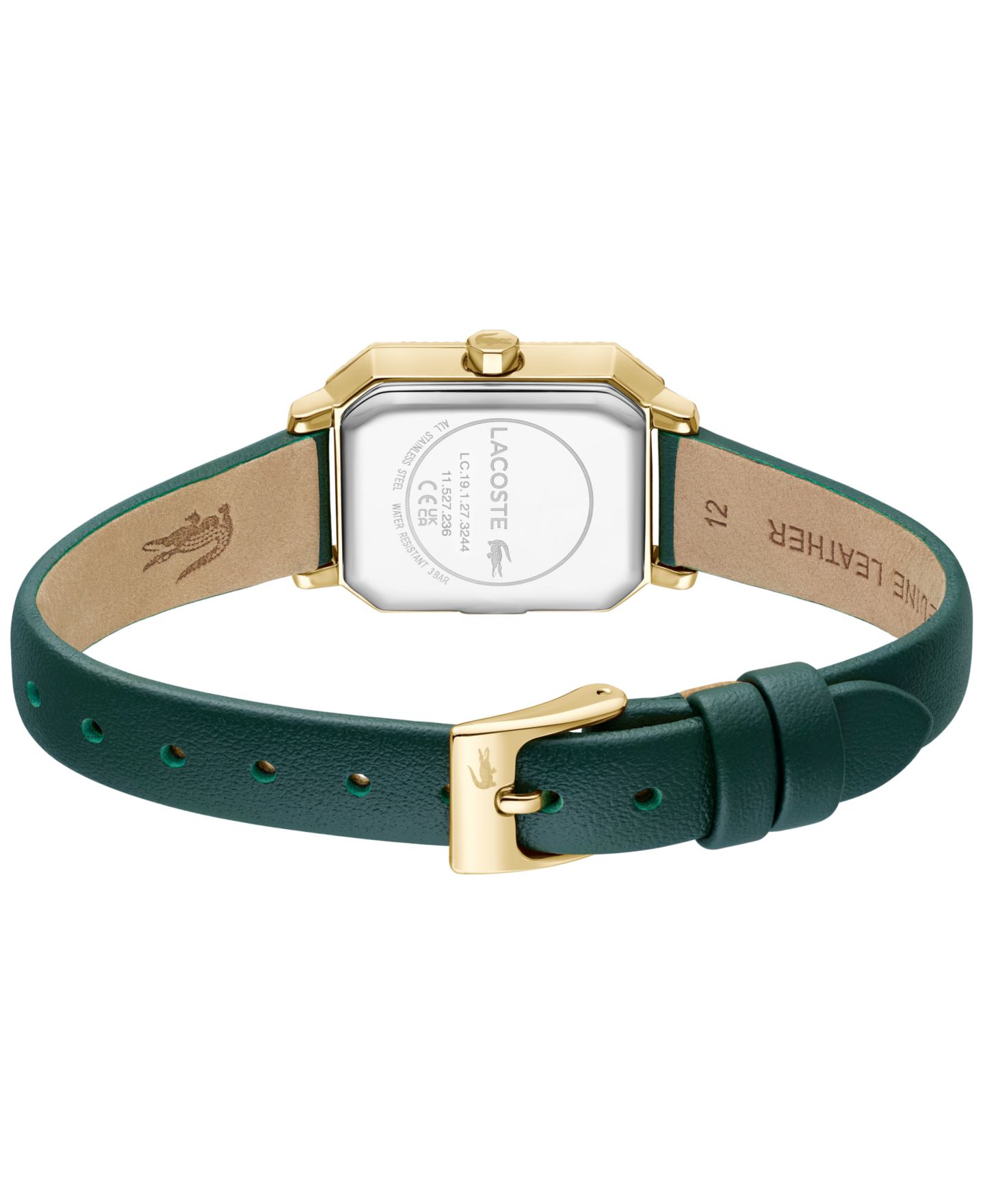 Женские часы Lacoste Parisienne Green Leather Strap Watch, 28.3 x 20.7mm — фото 3