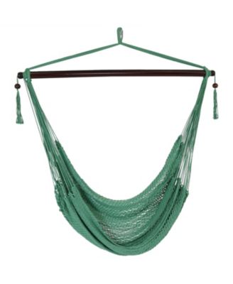 Caribbean Style Extra Large Hanging Rope Hammock Chair Swing for Backyard and Patio