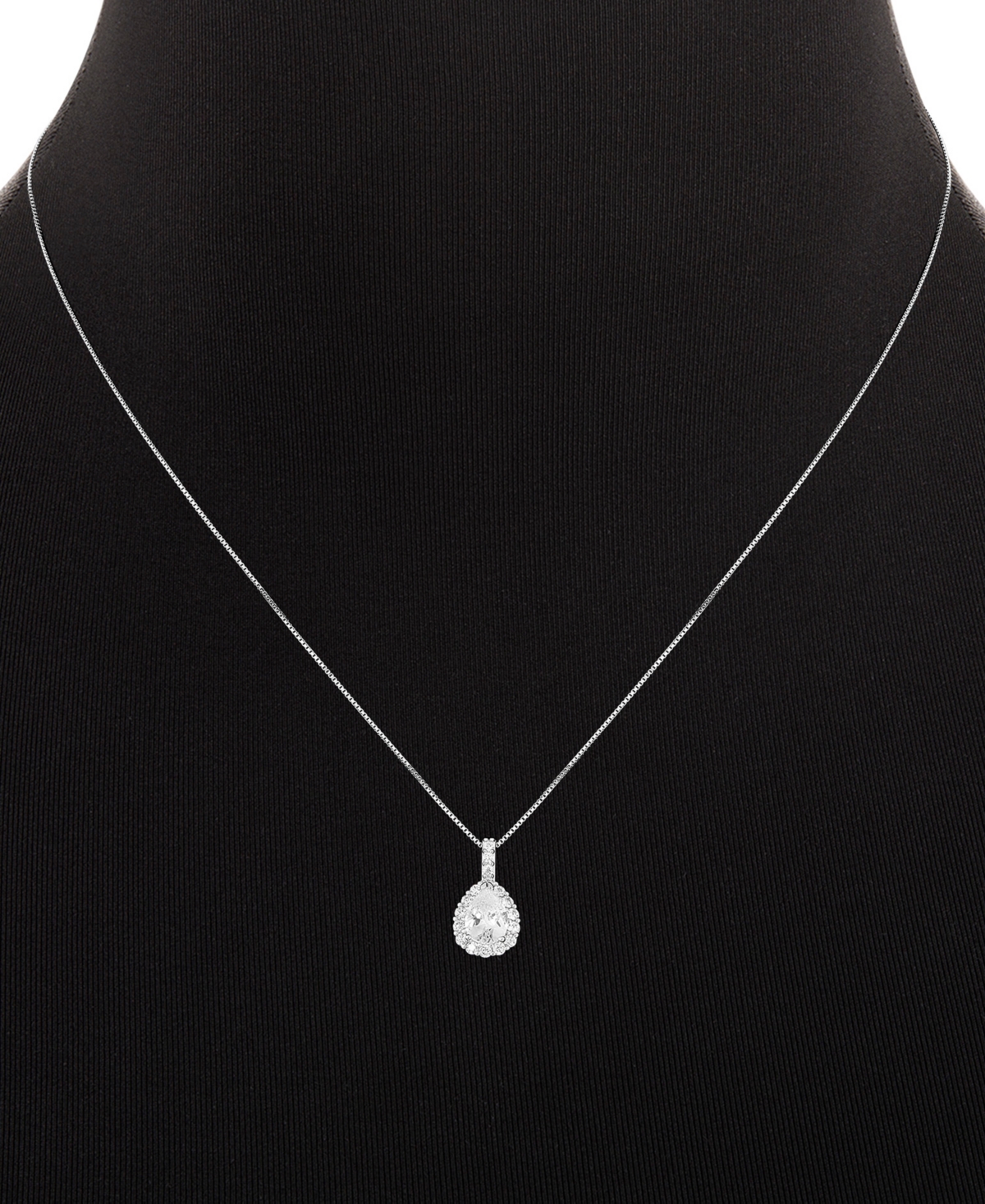 GIANI BERNINI CUBIC ZIRCONIA TEARDROP PAVE PENDANT NECKLACE & STUD EARRINGS IN STERLING SILVER, 16" + 2" EXTENDER, 