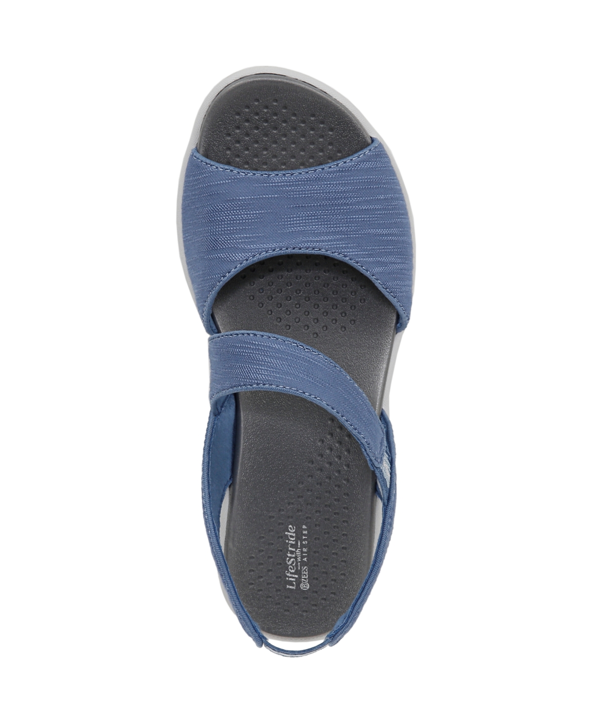 Bzees Women's Cheerful Washable Peep Toe Slingback Sandals In Elemental Blue Waxy Fabric