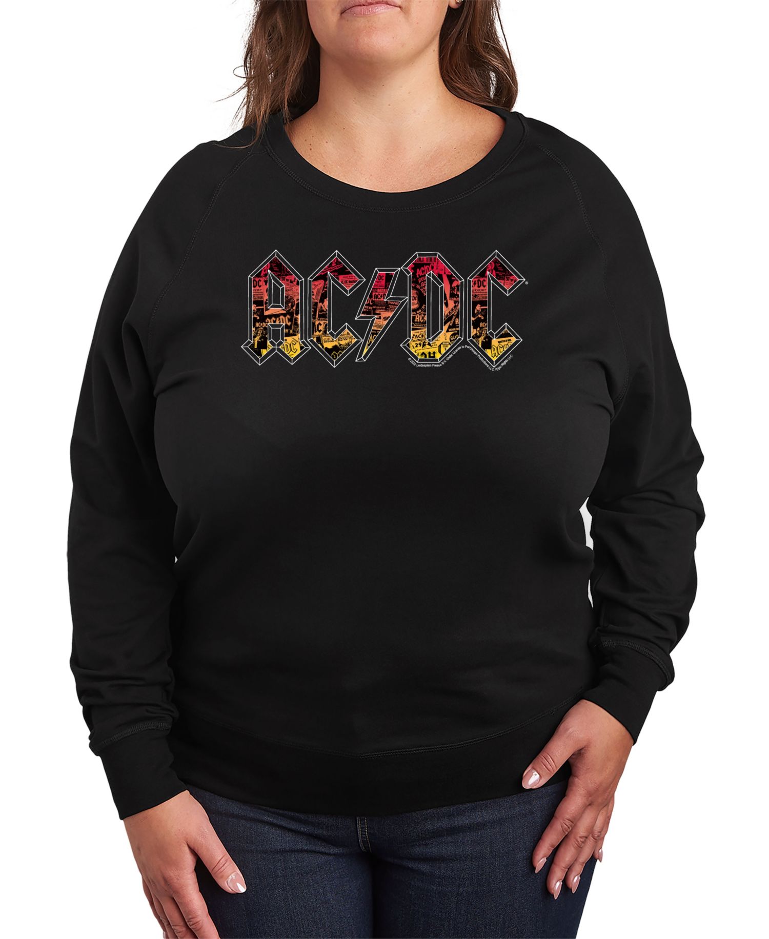 Plus Size ACDC Logo Graphic Pullover Top