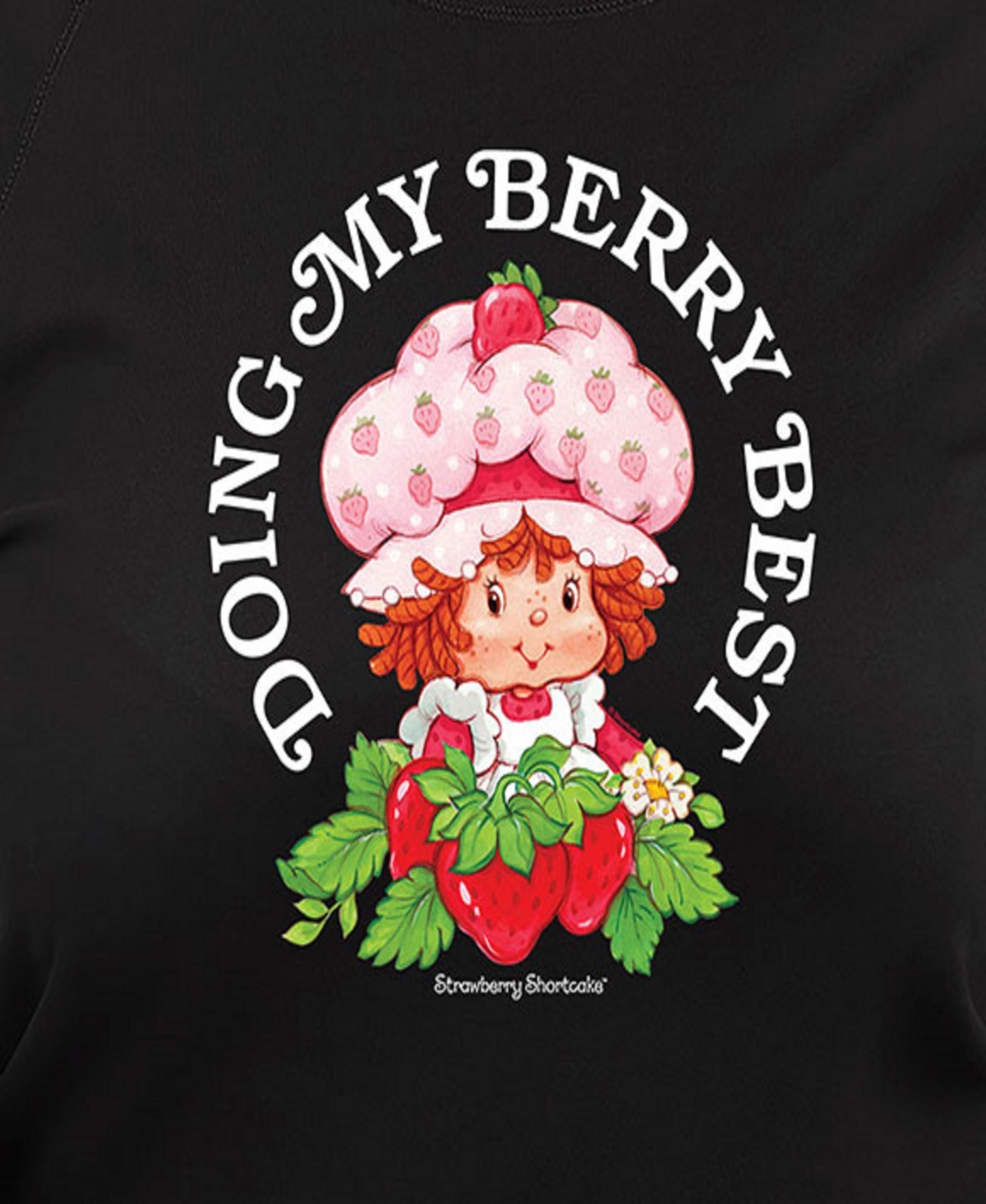 Hybrid Apparel Plus Size Strawberry Shortcake Berry Best Graphic Pullover Top In Black