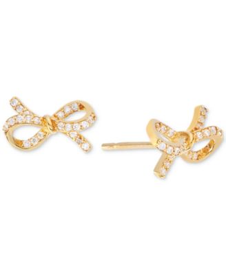 Macy's - Cubic Zirconia Bow Stud Earrings (3/8 ct. t.w.) in 14k Gold over Sterling Silver